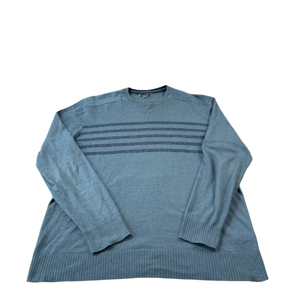 Smartwool Blue Navy Striped Wool Blend Men's Crewneck Sweater Size XL Mint
